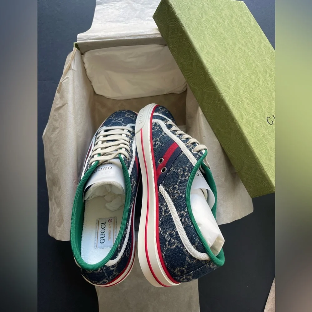 New GG GUCCI TENNIS 1977 SNEAKER Wmn42-US12 - Picture 10 of 16